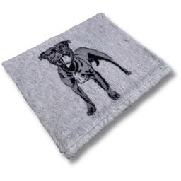 Vet Bed Extra Soft Gråt Med Staffordshire Bullterrier