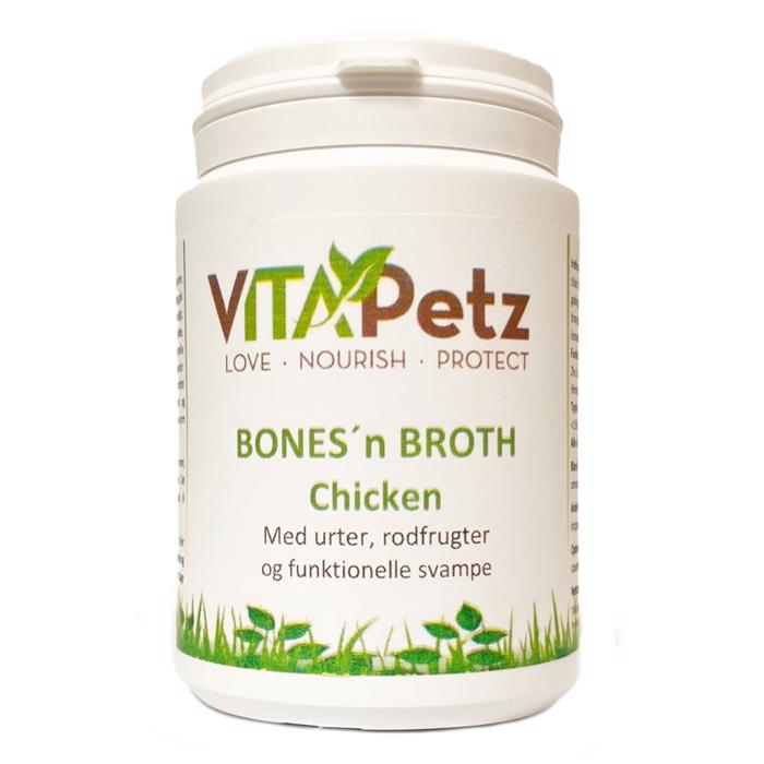 VitaPetz Bones\'n Broth Chicken med Urter, Rodfrugter & Funktionelle Svampe