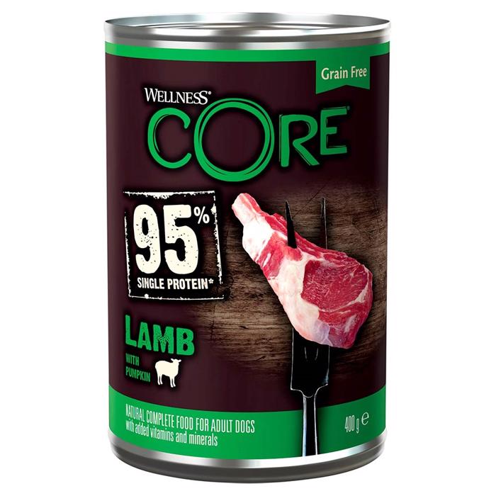 Wellness Core 95% Singleprotein Vådfoder Til Hunden Lamb 400g