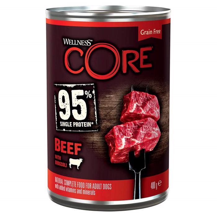 Wellness Core 95% Singleprotein Vådfoder Beef & Broccoli 400g