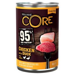Wellness Core 95% Duoprotein Vådfoder Til Hunden Chicken & Duck 400g