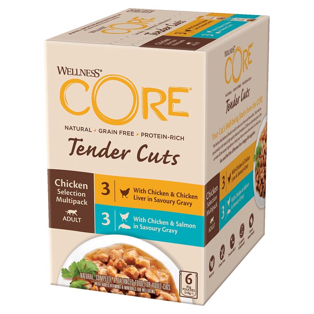 Wellness Core Tender Cuts Vådfoder Til Kat med Kylling 6x85g