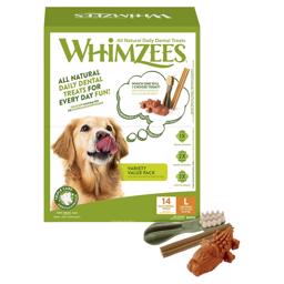 Whimzees Variety Snack Box 14 stk. Tandrensende Tyggesnacks LARGE