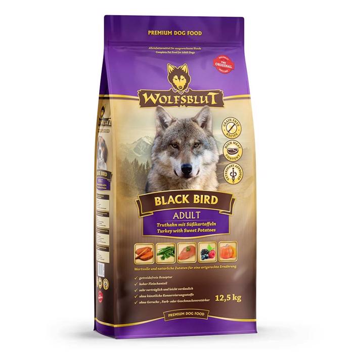 Wolfsblut Hundefoder Til Voksne Hunde Black Bird med Kalkun 12,5 Kg