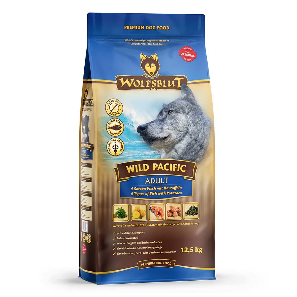 Wolfsblut Wild Pacific Adult Hundefoder Med 4 Typer Fisk 12,5 kg
