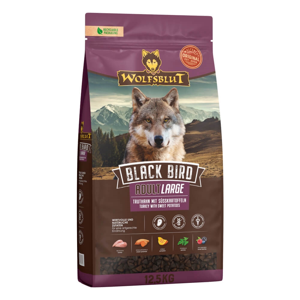 Wolfsblut Black Bird Adult Large Breed Hundefolder Med Kalkun 12,5kg