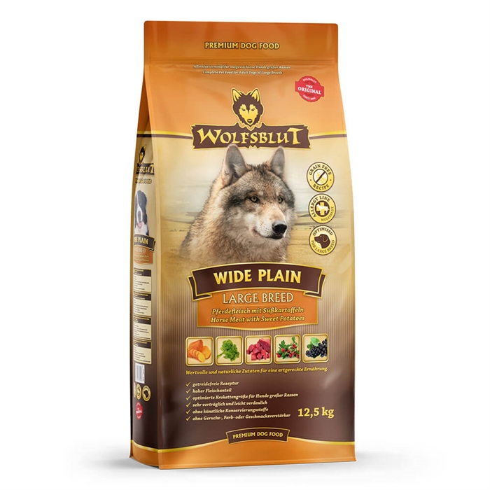 Wolfsblut Wide Plain Adult Hundefoder Med Hest 12,5 kg LARGE BREED