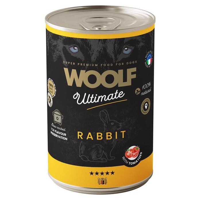Woolf Ultimate Vådfoder til Hunden med Kanin & Tomat 400g
