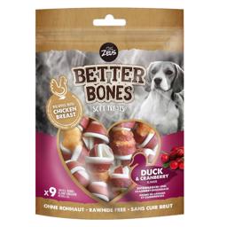 Zeus Better Bones Soft Treats Rawhide Free 9 stk Knudeben Kylling & And 197g
