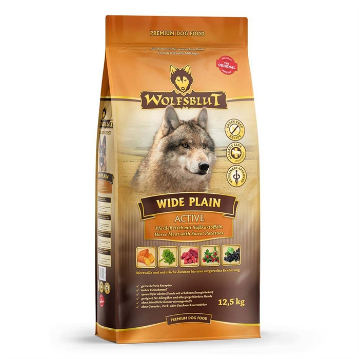 Wolfsblut Hundefoder Til Aktive Hunde Wide Plain Active med Hest 12,5 Kg.