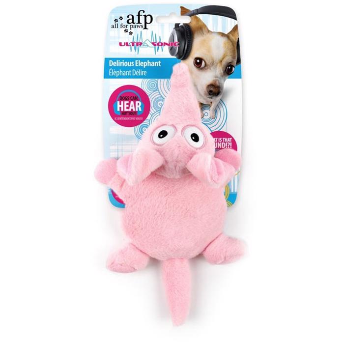 All For Paws UltraSonic Pink Elephant Kun Hunden Høre Piv