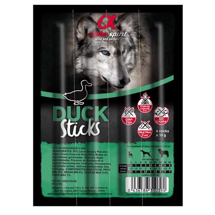 Alpha Spirit Ristra Sticks Duck Snack Stænger 4 stk