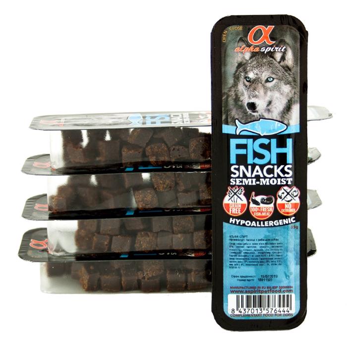 Alpha Spirit Kornfrie Godbidder Semi Moist Med FISK 