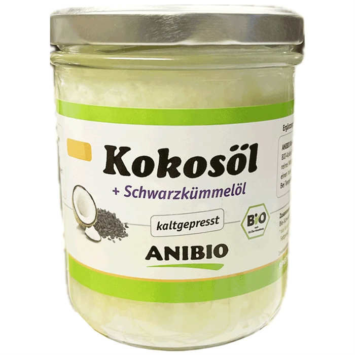 Anibio Kokosolie Koldpresset med Sort Spidskommen 400g