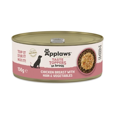 Applaws Taste Toppers in Broth Vådfoder med Kyllingebryst & Skinke 156g