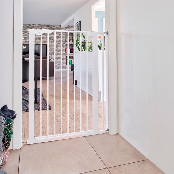 DogSpace Bonnie Ekstra Høj Hundelåge Tryk Monteret 105 cm HVID