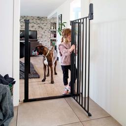 DogSpace Bonnie Ekstra Høj Hundelåge Tryk Monteret 105 cm SORT