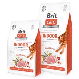 Brit Care Kornfrit Katte Foder til Indendørs Katte Indoor Anti-Stress 2 KG