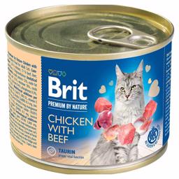Brit Premium By Nature Kattemad Vådfoder Chicken & Beef STORKØB 6 x 200g