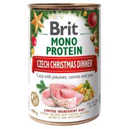 Brit Mono Protein Christmas Edition Vådfoder Til Hunden med Karpe 400gr