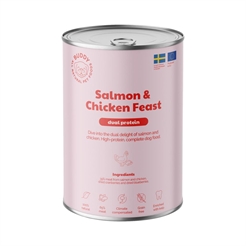 Buddy Vådfoder til Hund Salmon & Chicken Feast Duo Protein 65% Laks & Kylling 400g
