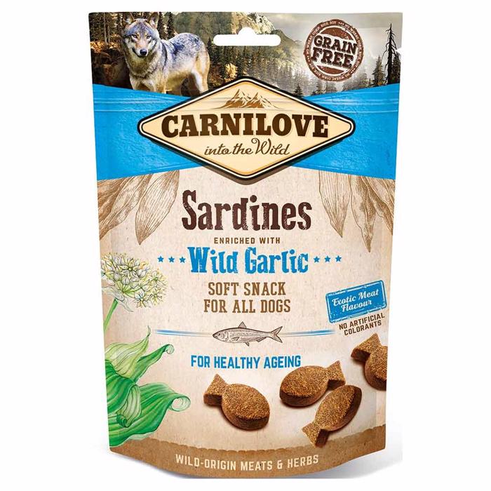 Carnilove Semi Moist Snack SARDINER og Vilde Hvidløg 200g