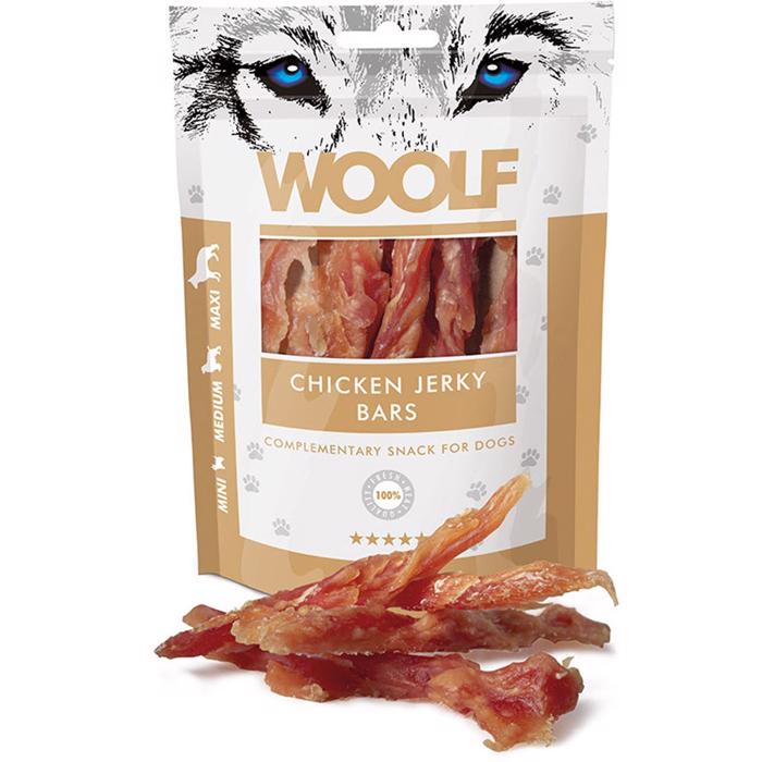 Woolf Chicken Jerky Bars Lækre Slanke Stænger Af Kylling 100g