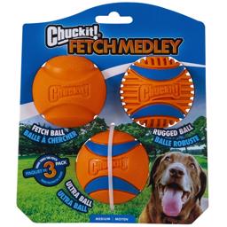 Chuckit Fetch Medley ORANGE 3Generation 3Pack Orange Bolde
