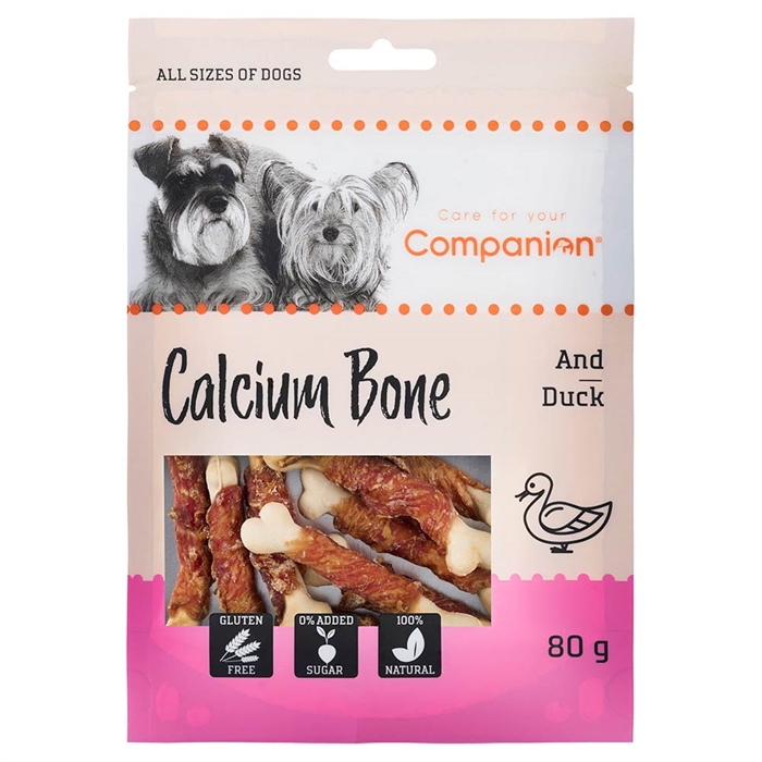 Companion Duck Calcium Bone Små Svøbte ben med And 80g