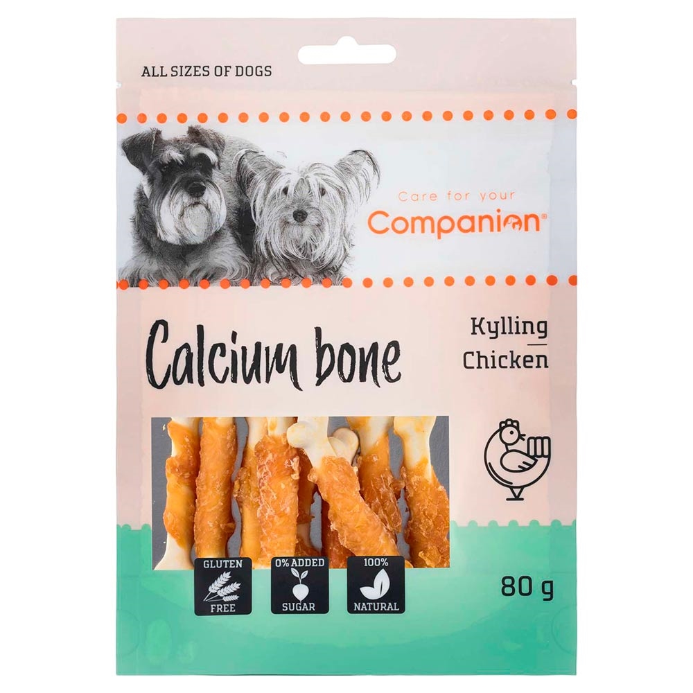 Industriel Leonardoda lokalisere Companion Calcium Bone Små Svøbte Tyggeben Med Kylling 80g