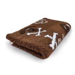 Vet Bed Extra Soft Design Crossbones Brown 75 x 100 cm