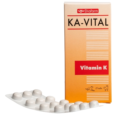 Diafarm KA-Vital Tabletter K-Vitamin Til Hund & Kat 15stk