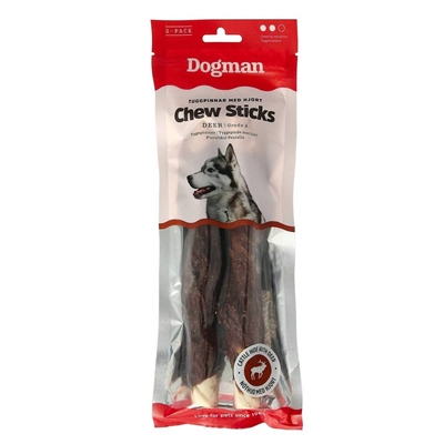 Dogman TUGG Tyggepinde Med Hjort Svøbt Omkring 2 stk MEDIUM