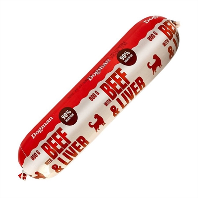 Dogman Dog Sausage Fuldfoder & Topping Vådfoder Beef & Liver 800g