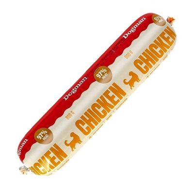 Dogman Dog Sausage Fuldfoder & Topping Vådfoder Chicken 800g