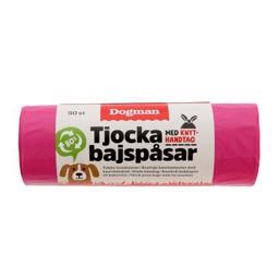Dogman Hunde Høm Høm Prut Poser Med Håndtag Pink 50 stk