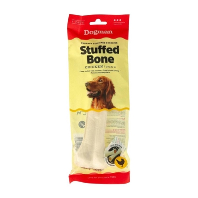 Dogman Chicken Stuffed Bone Presset Tyggeben Fyldt Med Kylling 1 stk 20cm