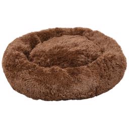 Krems Donut Relax Fleece Hundeseng Fluffy Brun 70 cm