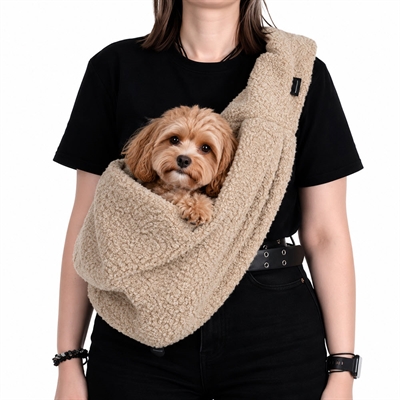 Designer Front Bæretaske ADELINE Til Hvalp & Lille Hund Max 6kg BEIGE