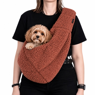 Designer Front Bæretaske ADELINE Til Hvalp & Lille Hund Max 6kg TERRACOTTA