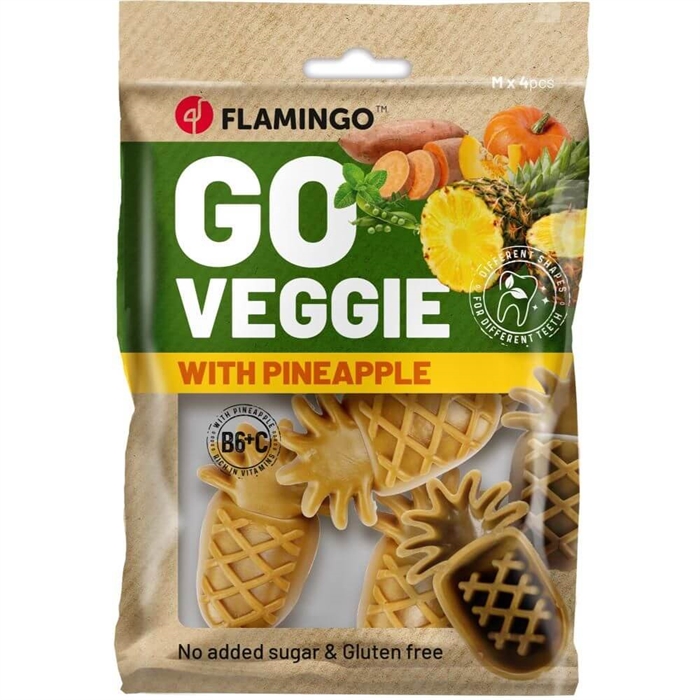 Flamingo Veggie Tandrensende Snack Ananas Medium 4stk