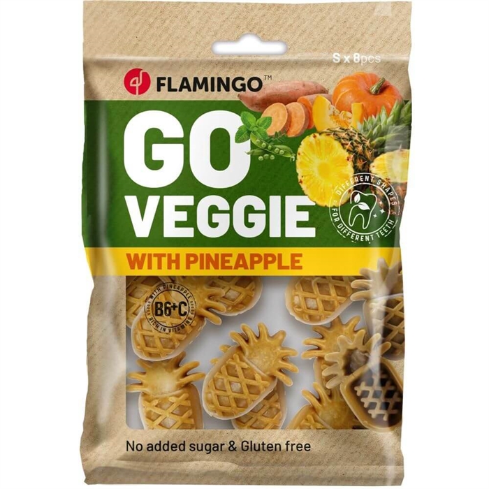 Flamingo Veggie Tandrensende Snack Ananas Small 8stk
