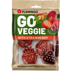 Flamingo Veggie Tandrensende Snack Jordbær Medium 4stk