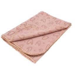 Dogman Fleece Blødt Hunde Tæppe Hjertemønster Støvet Rosa