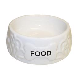 Madskål Til Hund og Kat i Hvid Keramik Design Food