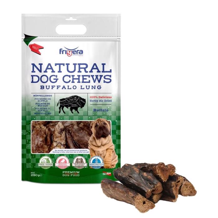 Frigera Natural Dog Chews Buffalo Lung Bøffel Lunger Til Hund 250g