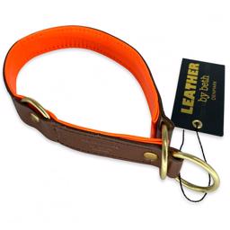 Leather by Beth Perfomance Glidehalsbånd i Cognac og Orange
