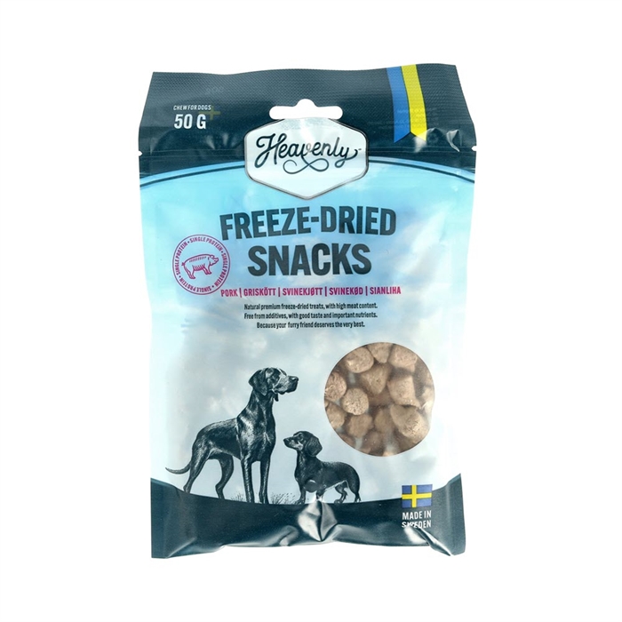Heavenly Frysetørret Snack 100% Naturlig Hundegodbid Gris 50g
