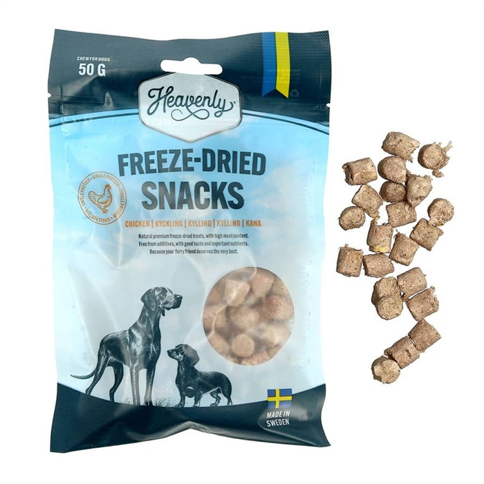 Heavenly Frysetørret Snack 100% Naturlig Hundegodbid Kylling 50g