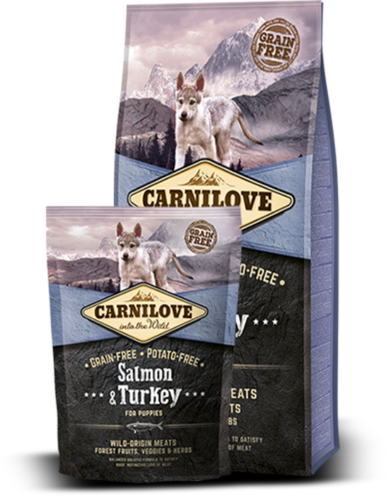 pensionist Objector Kalksten Carnilove Salmon & Turkey For Puppies Kornfrit Hvalpefoder